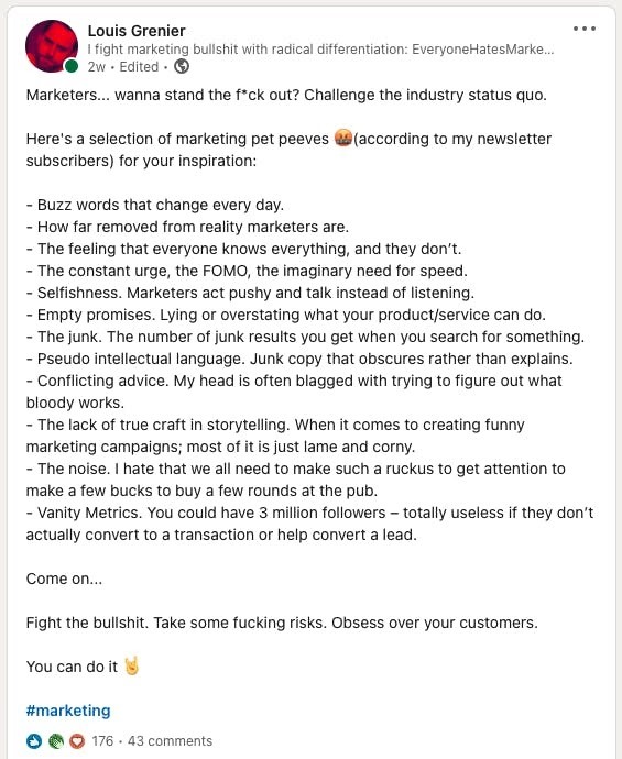 Asking one question leads to a long list of ways to challenge category conventions