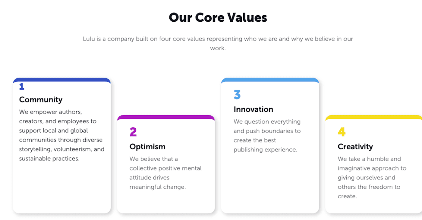 Lulu core values