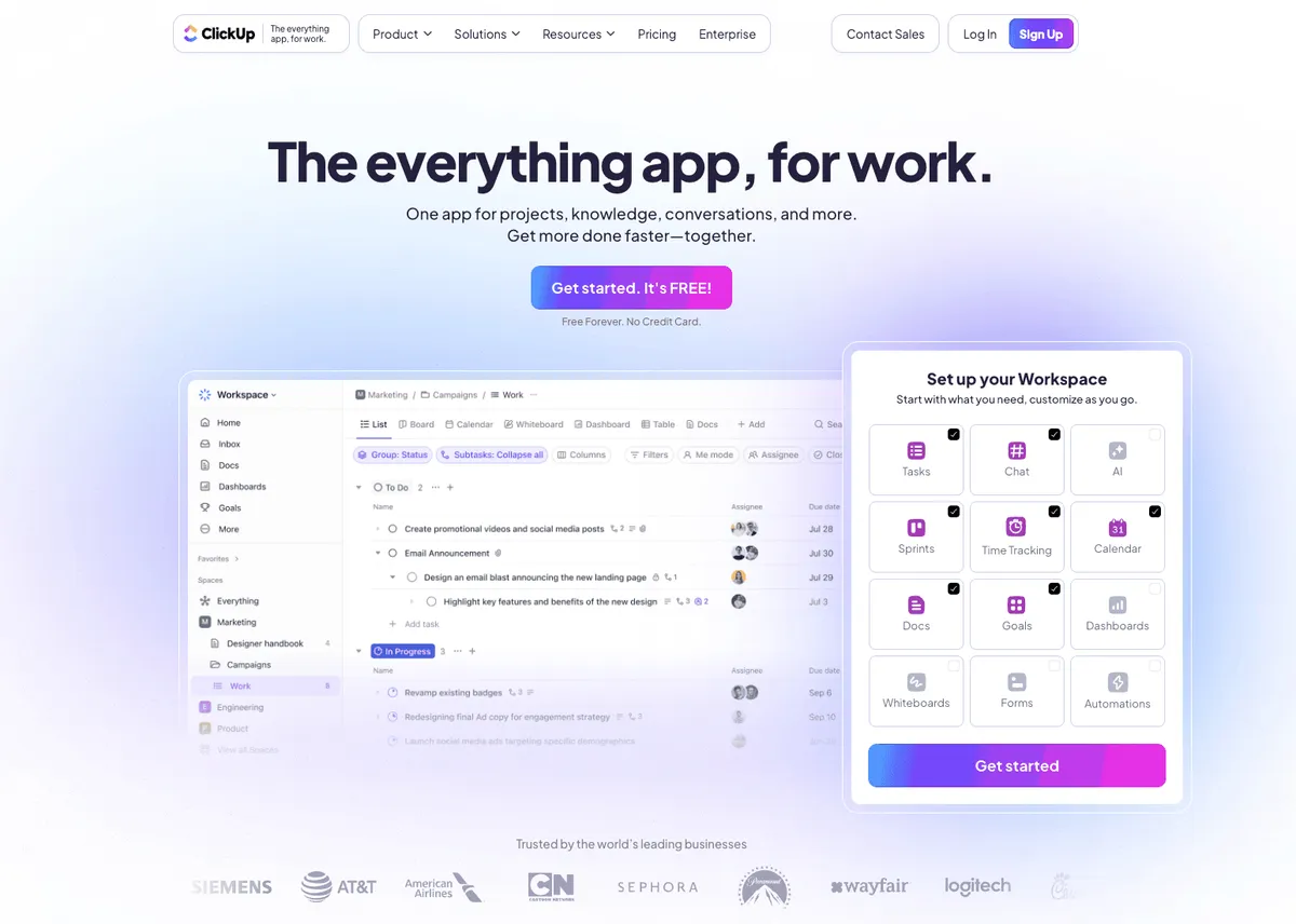 ClickUp Homepage