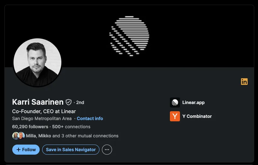 Linear: Karri Saarinen, founder face