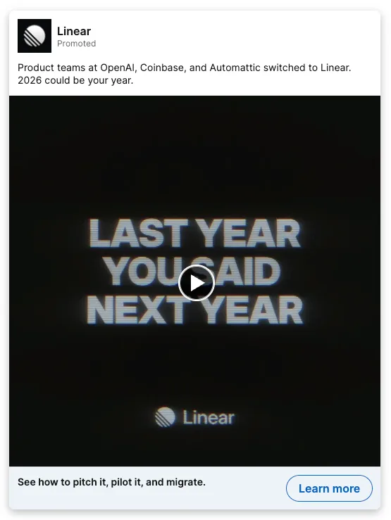 Linear: Last year you said next year