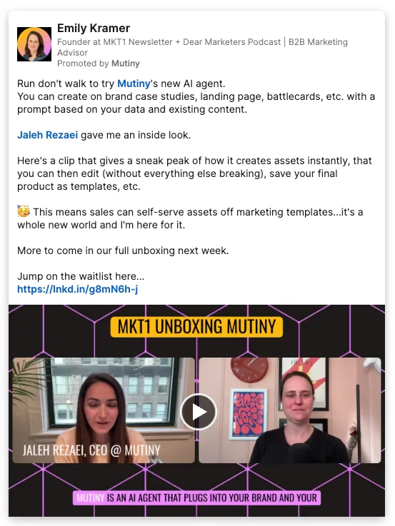 Mutiny: MKT1 unboxing video promo