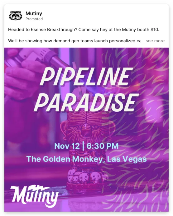 Mutiny: Pipeline Paradise event